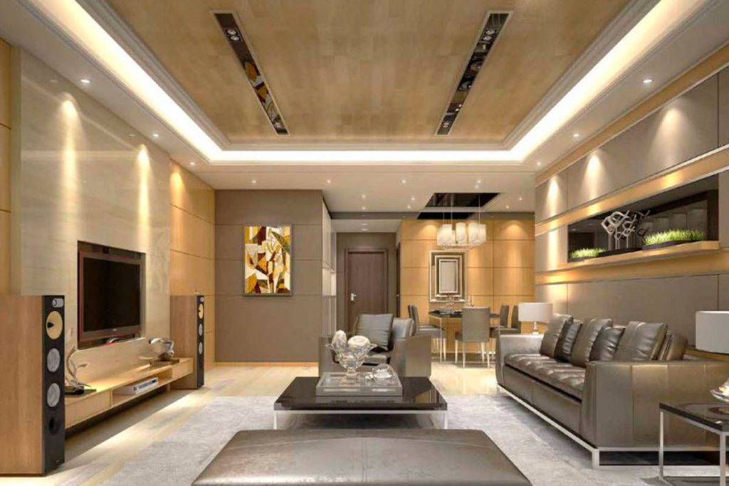 ایده نورپردازی اتاق نشیمن با استفاده از لاین نوری ال ای دی