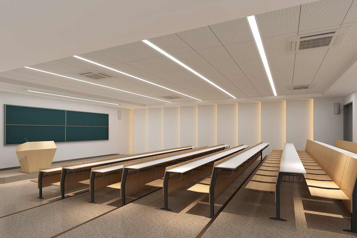 نورپردازی کلاس دانشگاه با استفاده از لاین نوری